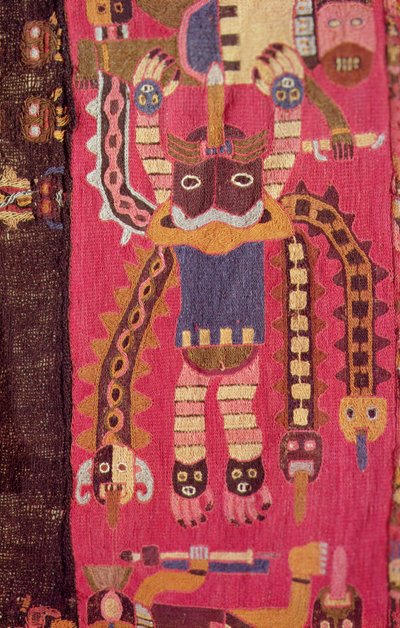 Woollen figure of a god, Paracas Culture by Peruvian School